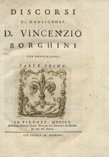Discorsi, con annotazioni. Di D.M. Manni - Vincenzo Borghini - copertina