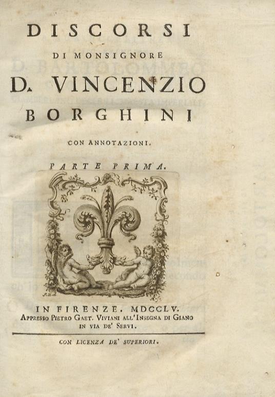 Discorsi, con annotazioni. Di D.M. Manni - Vincenzo Borghini - copertina