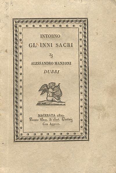 Intorno glInni Sacri di Alessandro Manzoni. Dubbi - Giuseppe Salvagnoli Marchetti - copertina