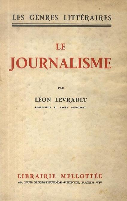 Le journalisme - Léon Levrault - copertina