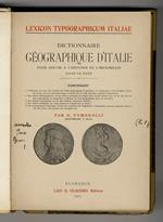 Lexicon typographicum Italiae. Dictionnaire géographique d'Italie pour servir à l'histoire de l'imprimerie dans ce pays