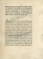 Memorie della famiglia Cybo e delle monete di Massa di Lunigiana scritte da Giorgio Viani socio di varie accademie e pubblicate in Pisa con le stampe di Ranieri Prosperi nell'anno 1808