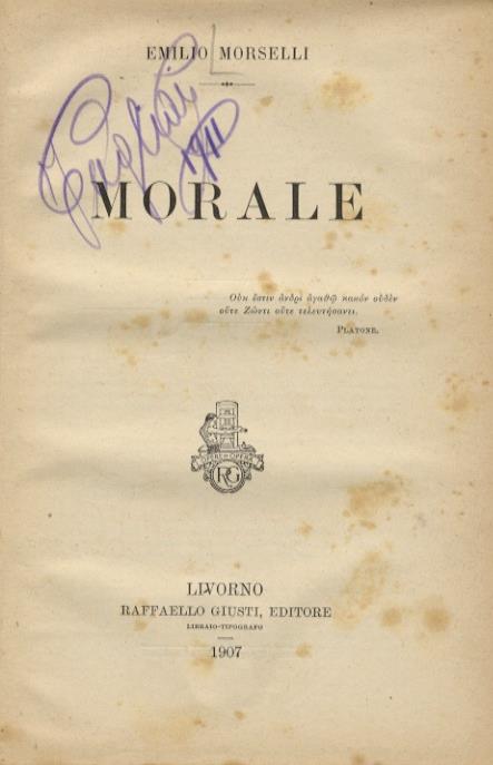 Morale - Emilio Morselli - copertina