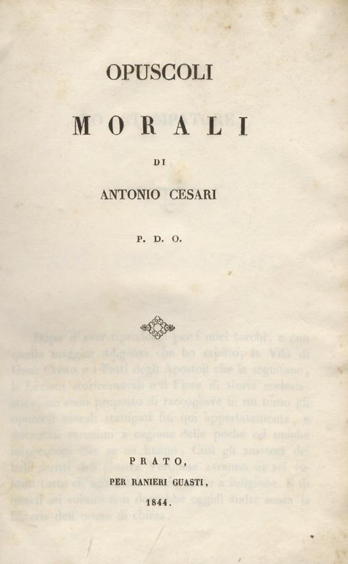 Opuscoli morali - Antonio Cesari - copertina