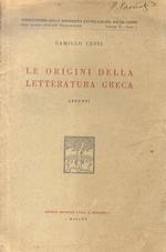 Le origini della letteratura greca. Appunti