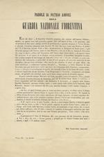 Parole di patrio amore alla Guardia Nazionale Fiorentina