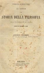 Prolusione al Corso di Storia della Filosofia nell'Università di Pavia letta il 19 Dicembre 1860