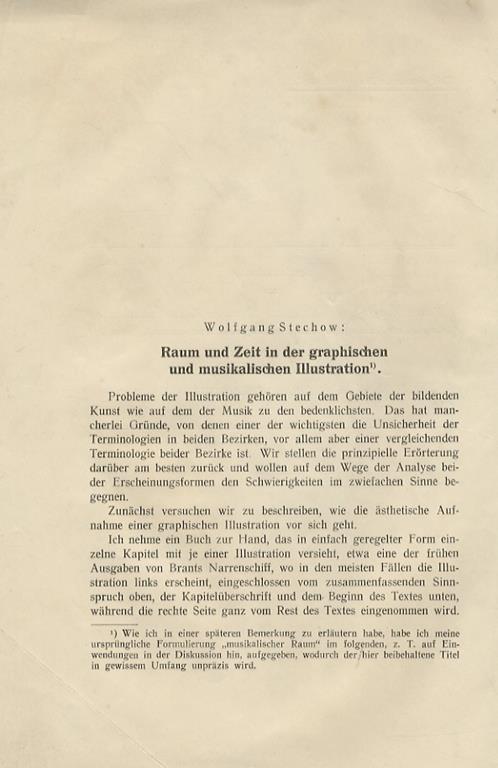 Raum und Zeit in der graphischen und musikalischen Illustration - Wolfgang Stechow - copertina