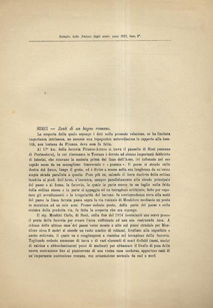 Sieci. Resti di un bagno romano - Edoardo Galli - copertina