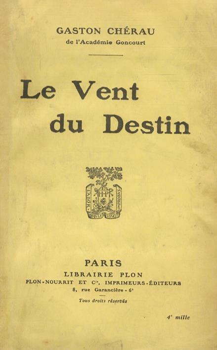 Le vente du destin - Gaston Chérau - copertina