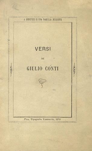 Versi di Giulio Conti - Giulio Conti - copertina