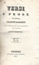 Versi e prose Con correzioni e aggiunte dell'autore. Quinta edizione. Tomi I-IV, VII-X