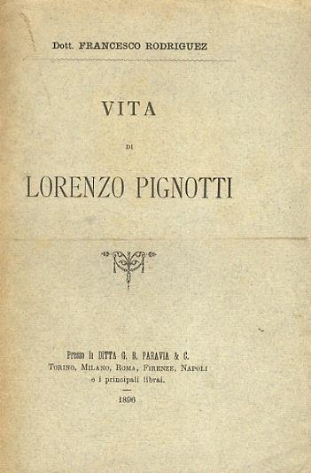 Vita di Lorenzo Pignotti - F. Rodriguez - copertina