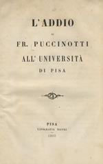 L' addio di Fr. Puccinotti all'università di Pisa