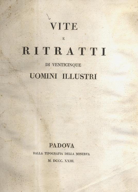 Vite e ritratti di venticinque uomini illustri - copertina