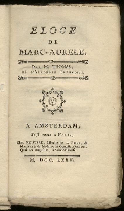 Eloge de Marc-Aurele - A. Thomas - copertina