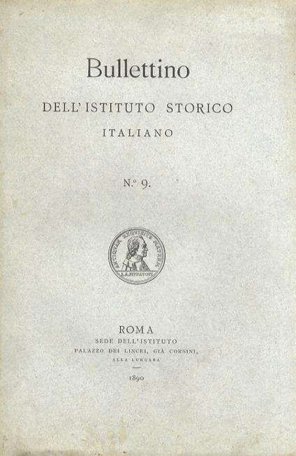 BULLETTINO dell'Istituto Storico Italiano. N. 9 - copertina