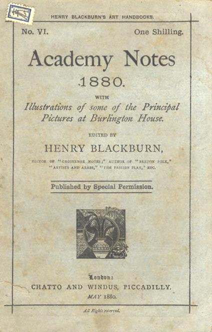 Academy Notes 1880. With illustrations of the principal pictures at Burlington House. - copertina