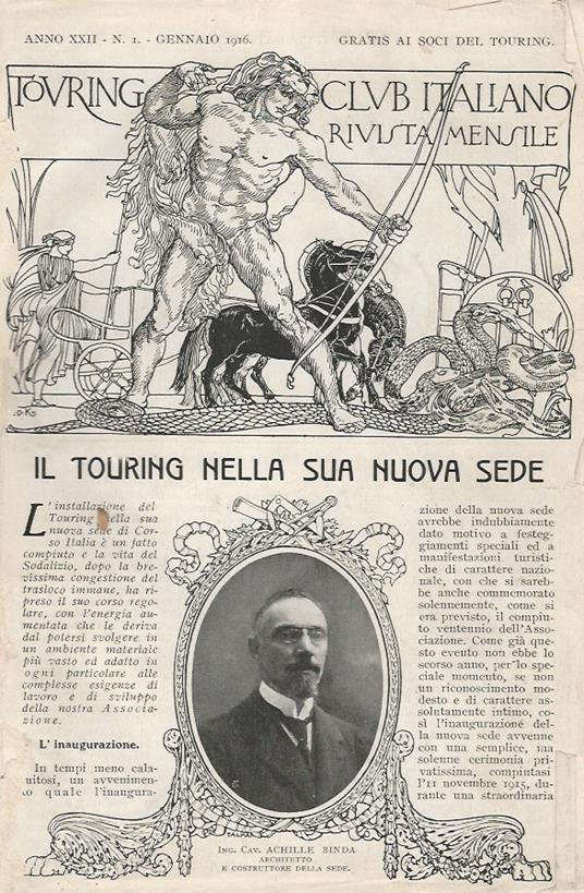 Rivista mensile del Touring Club Italiano. Anno XXII. 1916. Nn. 1-12 - copertina