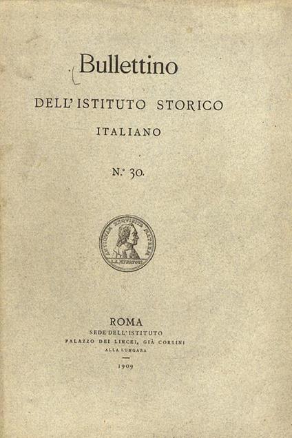BULLETTINO dell'Istituto Storico Italiano. N. 30 - copertina