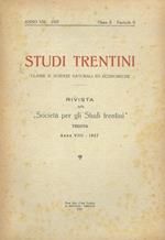 Studi trentini. Classe II: scienze naturali ed economiche. Rivista trimestrale della “Società per gli Studi trentini”. Trento. Anno VIII. 1927. Fascicolo II
