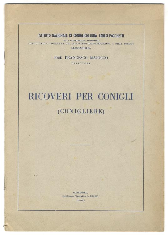 Ricoveri per conigli (conigliere) - Francesco Maiocco - copertina