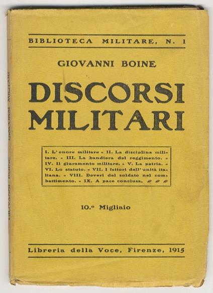Discorsi militari - Giovanni Boine - copertina