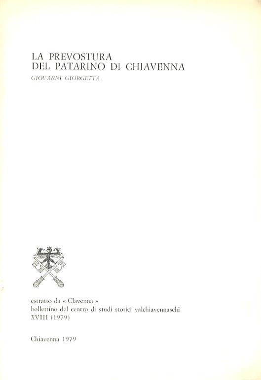 La prevostura del Patarino di Chiavenna - Giovanni Giorgetta - copertina