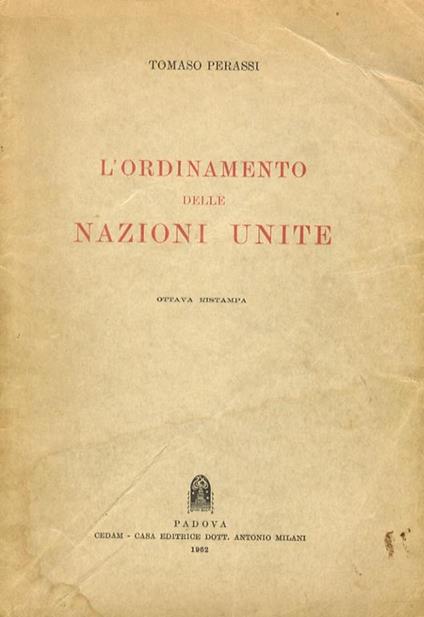 L’ordinamento delle Nazioni Unite - Tomaso Perassi - copertina