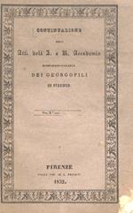 CONTINUAZIONE degli Atti dell'I. e R. Accademia dei Georgofili di Firenze. Vol. X
