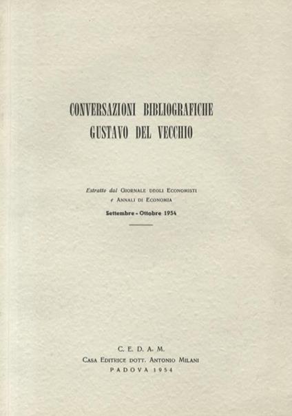 Conversazioni bibliografiche - Gustavo Del Vecchio - copertina