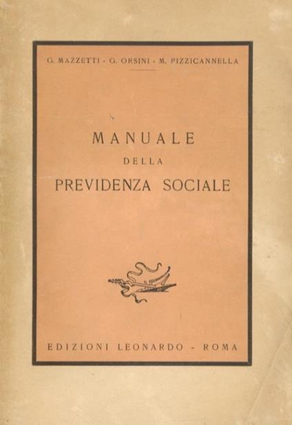 Manuale della previdenza sociale - Giovanni Mazzetti - copertina