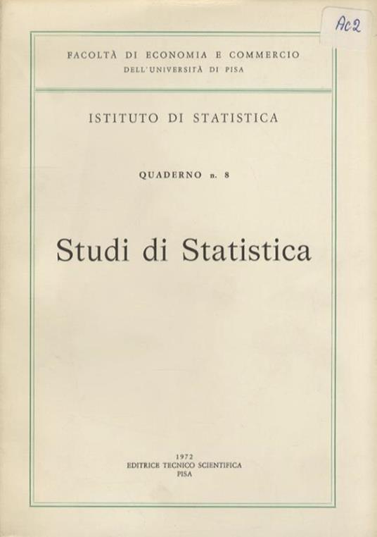 Studi di statistica in onore di Mario de Vergottini - copertina
