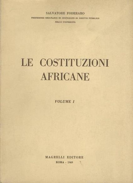 Le costituzioni africane - Salvatore Foderaro - copertina