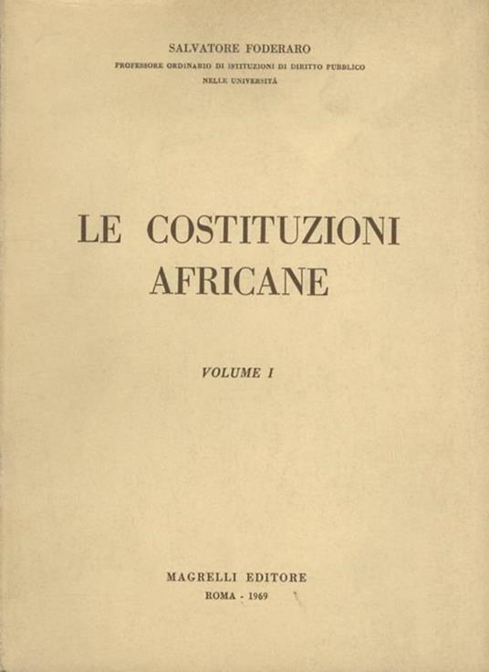 Le costituzioni africane - Salvatore Foderaro - copertina