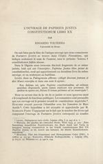 L’ouvrage de Papirius Justus constitutionum libri XX