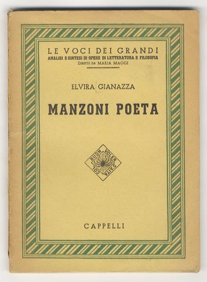 Manzoni poeta - Elvira Gianazza - copertina