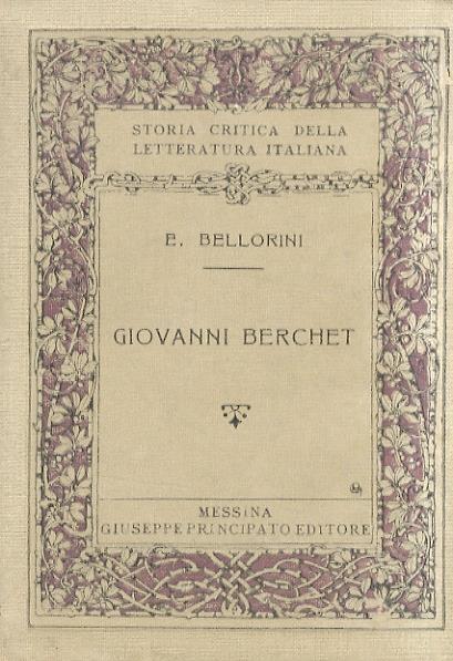 Giovanni Berchet - E. Bellorini - copertina