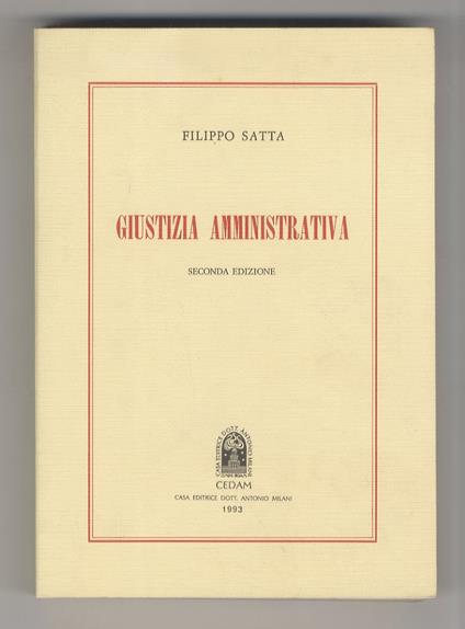 Giustizia amministrativa - Filippo Satta - copertina
