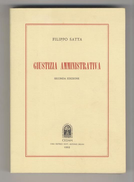 Giustizia amministrativa - Filippo Satta - copertina