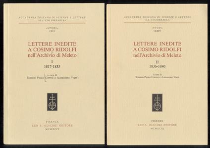 Lettere inedite a Cosimo Ridolfi nell'Archivio di Meleto - Romano Paolo Coppini - copertina