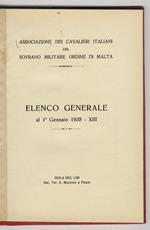 Elenco generale al 1 gennaio 1935
