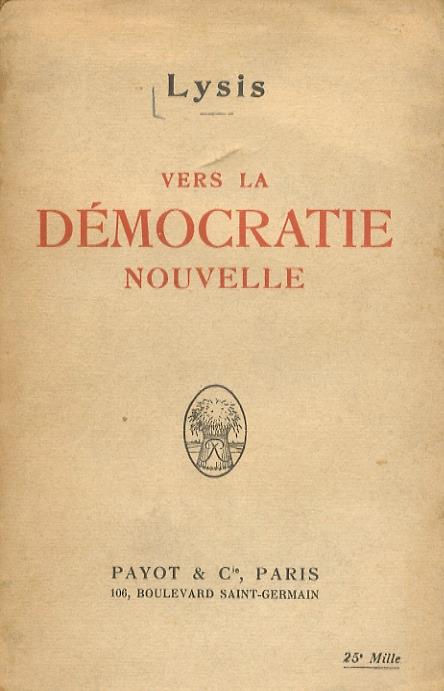 Vers la démocratie nouvelle - Lysis - copertina