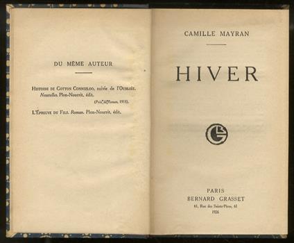 Hiver - Camille Mayran - copertina