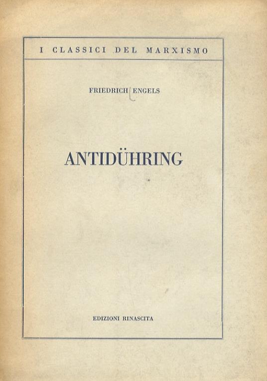 Antidühring - Friedrich Engels - copertina