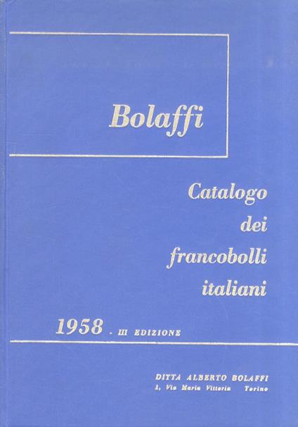 Catalogo dei francobolli italiani 1958. III edizione - copertina