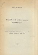 Leopardi nella critica francese dell'Ottocento. Estratto dal volume degli Atti del II Cnvegno Internazionale leopardiano - Recanti, 1-4 ottobre 1967