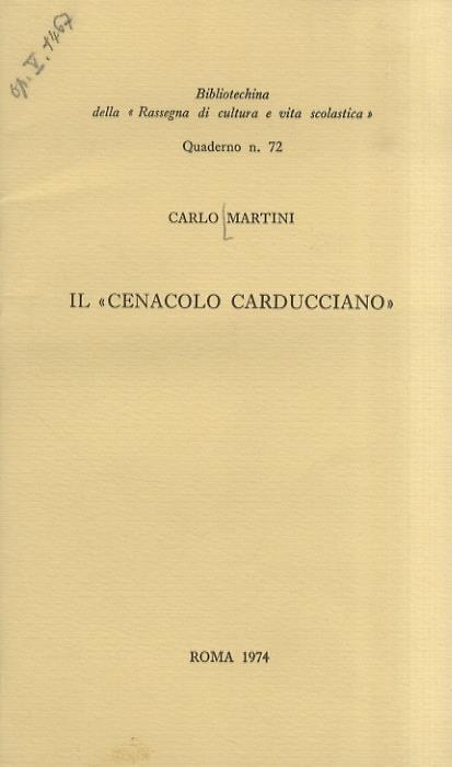Il Cenacolo carducciano - Carlo Martini - copertina