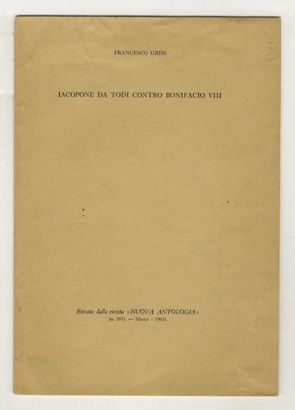 Iacopone da Todi contro Bonifacio VIII - Francesco Grisi - copertina