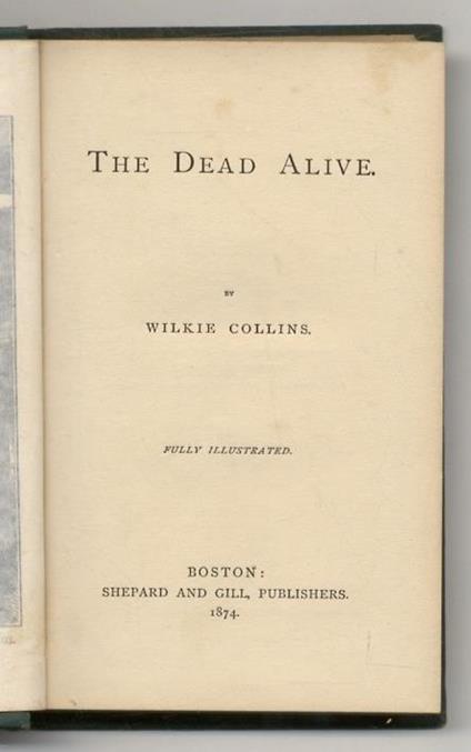 The Dead Alive - Wilkie Collins - copertina